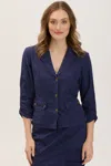 Wearables Linen Folksy Jacket In Blue