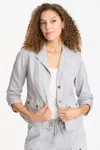 Wearables Linen Folksy Jacket In Grey