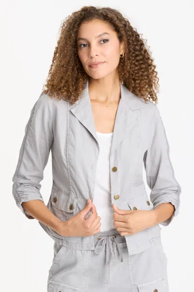 Wearables Linen Folksy Jacket In Grey