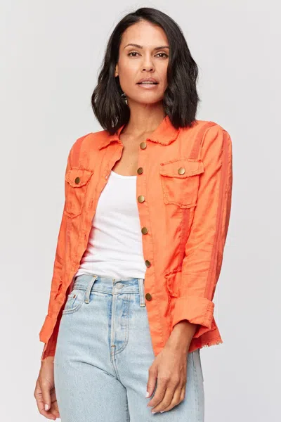 Wearables Linen Safari Jacket In Orange