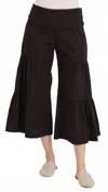 Wearables Linen Side Tier Wide Leg Palazzo Pants In Black In Black