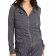 Wearables Momentum Ruched Active Jacket In Charcoal In Pink