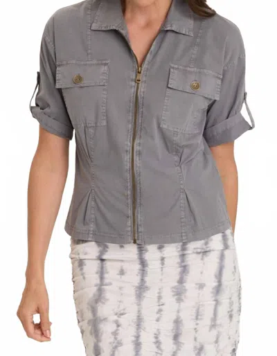 Wearables Nebulous Pigment Tammen Shacket In Subtle Dark Grey In Gray