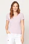 Wearables Organic Ioda Short Sleeve V-neck In Purple