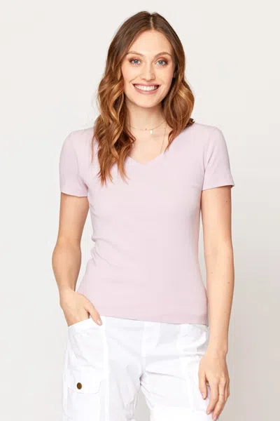 Wearables Organic Ioda Short Sleeve V-neck In Purple
