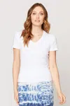 Wearables Organic Ioda Short Sleeve V-neck In White