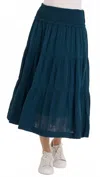 Wearables Paigene Gauze Tiered Skirt In Blue In Blue