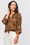 Wearables Printed Porter Blouse In Brown