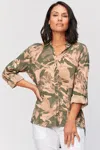 Wearables Printed Porter Blouse In Green