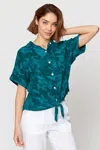 Wearables Printed Teagan Tie Top In Blue