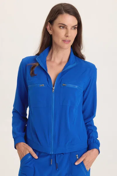 Quinn Active Ruched Bomber In Blue from XCVI
