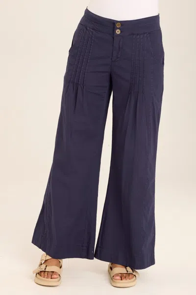 Wearables Rebecca Stretch Poplin Pleated Pant In Blue