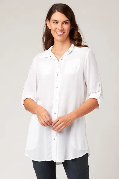 WEARABLES REPORTER SOFT VOILE BUTTON-DOWN BLOUSE