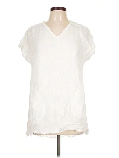 Pre-owned Wearables Short Sleeve Blouse In White