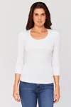 Wearables Speckle Scoop Neck Tee In White