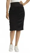 Wearables Stretch Cord Midi Trace Skirt In Black In Black