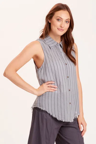 Wearables Striped Otto Top In Grey