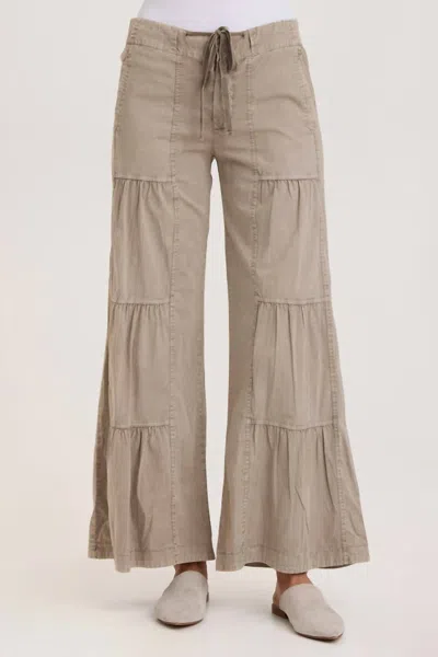 Wearables Terraced Wide Leg Pant In Distress Wash Java