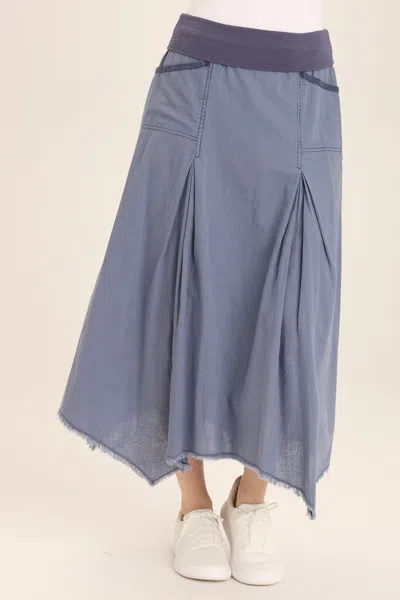 Wearables Triste Linen Bohemian Sharkbite Maxi Skirt In Blue