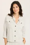 Wearables Twill Colbert Jacket In Grey