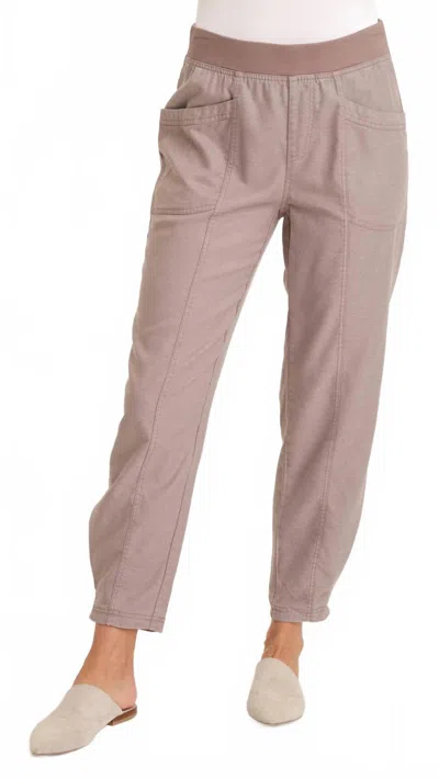 Wearables Women's Beck Twill Barrel Style Pants In Subtle Brown Grey In Purple
