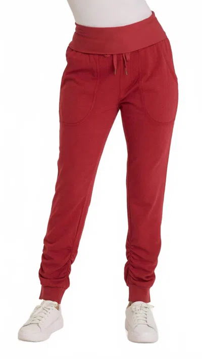 Wearables Yaegar Slim Leg Fleece Jogger Pants In Corundum In Red