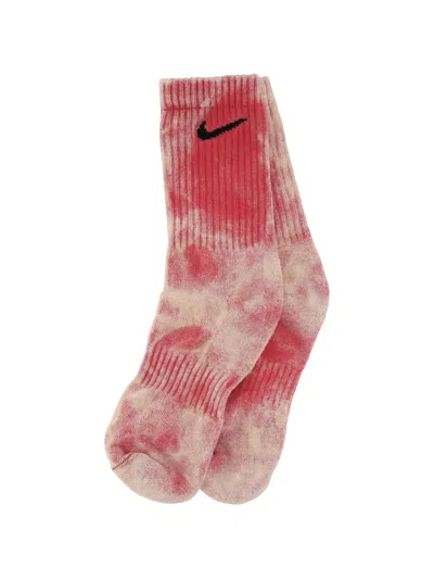Wearart Tie-dye Logo-embroidered Socks In Pink