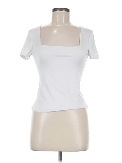 Pre-owned Wearever Short Sleeve Top White Square Neckline Tops