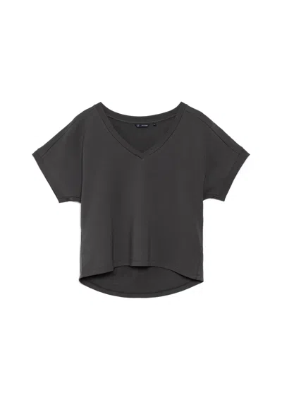 Weartwo London Green Athena V-neck, Short Sleeve Top, Olive In Black