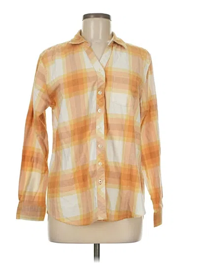Pre-owned Weatherproof 3/4 Sleeve Button Down Shirt In Orange