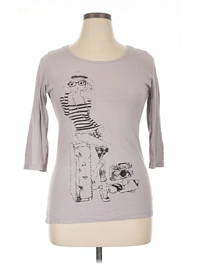 Pre-owned Weatherproof 3/4 Sleeve T-shirt In Gray