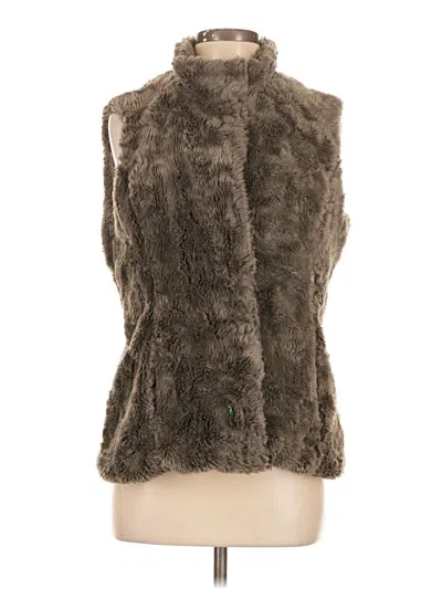 Pre-owned Weatherproof Faux Fur Vest In Brown