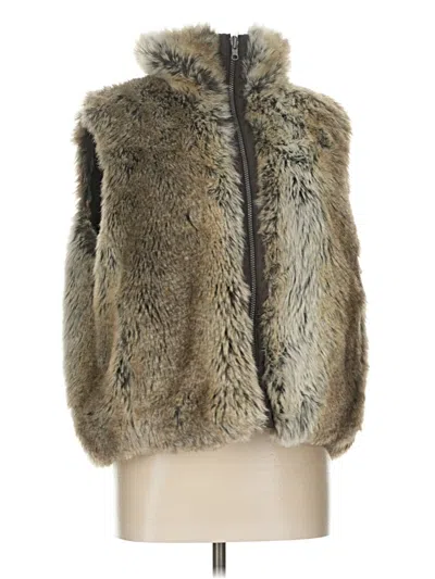 Pre-owned Weatherproof Faux Fur Vest In Gold