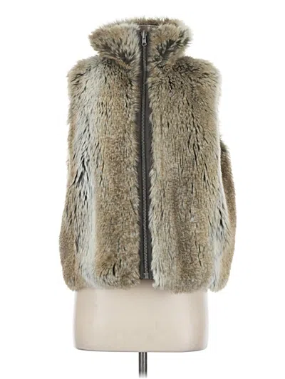 Pre-owned Weatherproof Faux Fur Vest In Gray