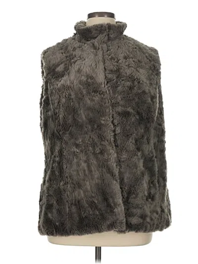 Pre-owned Weatherproof Faux Fur Vest In Gray