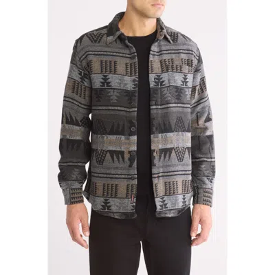 Weatherproof ® Geometric Print Shirt Jacket In Aged Charcoal