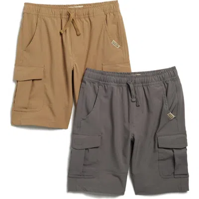 Weatherproof ® Kids' 2-pack Stretch Tech Shorts In Pearl/kelp