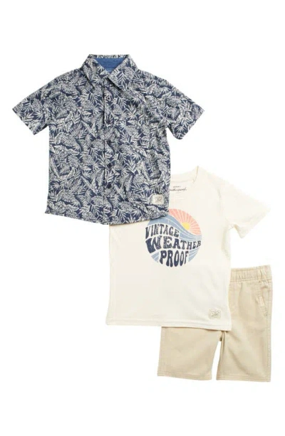 Weatherproof Kids' 3-piece Shirt & Shorts Set In Multi