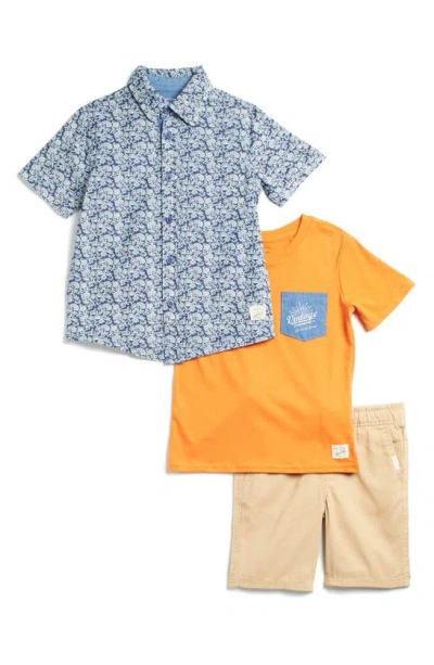 Weatherproof ® Kids' 3-piece Shirts & Shorts Set In Khaki