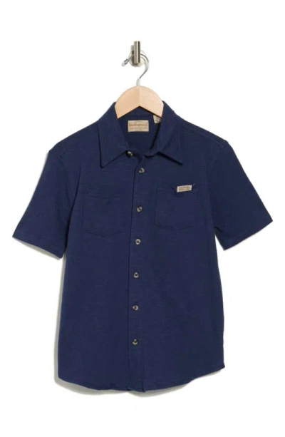 Weatherproof Kids' Cotton Button-up Shirt In Blue