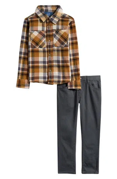 Weatherproof ® Kids' Flannel Button-up Shirt & Twill Pants In Multi