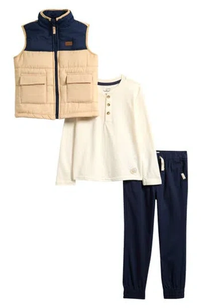 Weatherproof ® Kids' Henley, Joggers & Puffer Vest Set In Multi