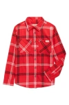 Weatherproof ® Kids' Plaid Cotton Flannel Button-up Shirt In Red