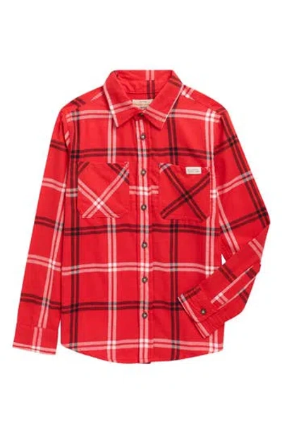 Weatherproof ® Kids' Plaid Cotton Flannel Button-up Shirt In Red