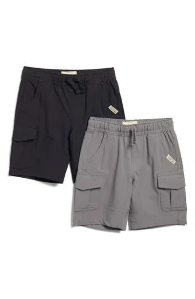 Weatherproof ® Kids' Two-pack Tech Shorts Set In Black/pearl