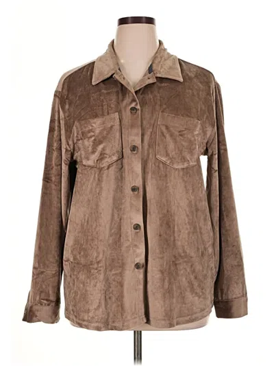 Pre-owned Weatherproof Long Sleeve Blouse In Brown