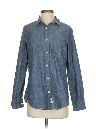 Pre-owned Weatherproof Long Sleeve Button Down Shirt In Blue