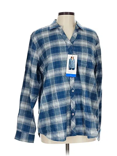 Pre-owned Weatherproof Long Sleeve Button Down Shirt In Blue