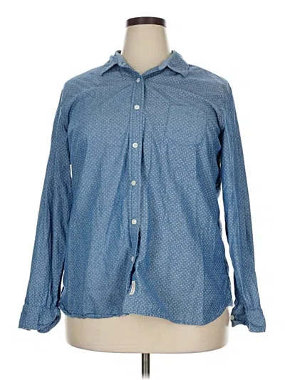 Pre-owned Weatherproof Long Sleeve Button Down Shirt In Blue