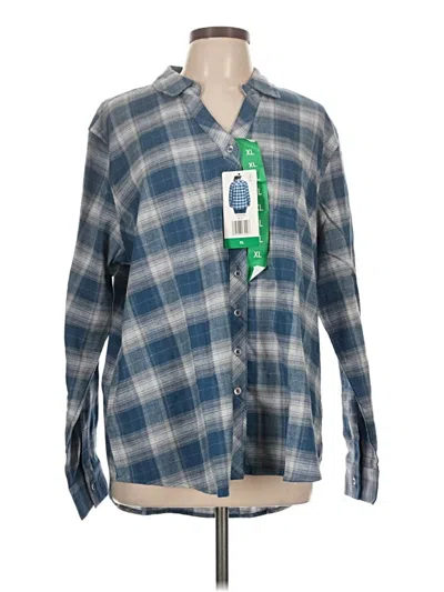 Weatherproof Long Sleeve Button Down Shirt In Blue